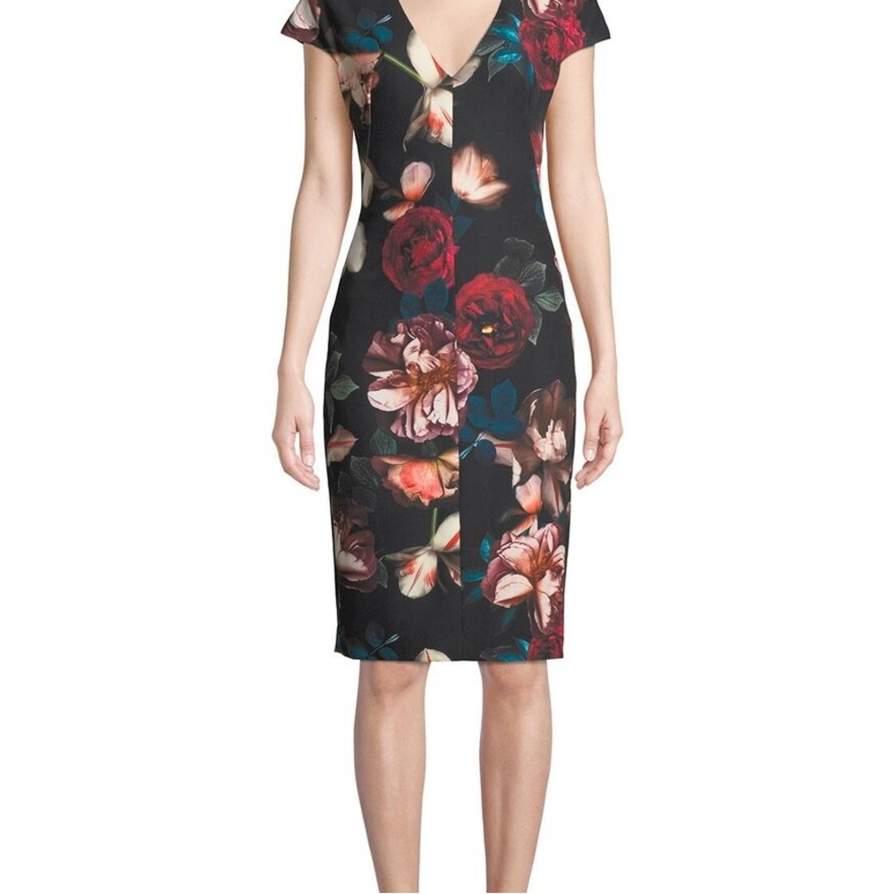 Black Halo Greyson Floral Sheath Dress